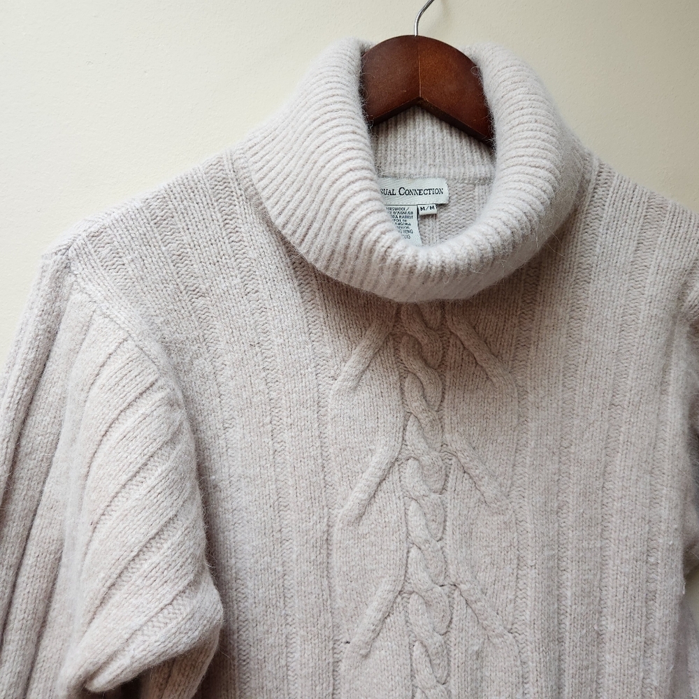 Oat Lambswool Angora Turtleneck Sweater M